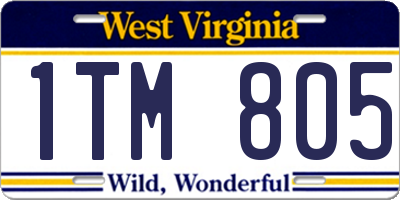 WV license plate 1TM805