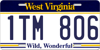 WV license plate 1TM806