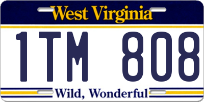 WV license plate 1TM808