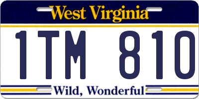WV license plate 1TM810