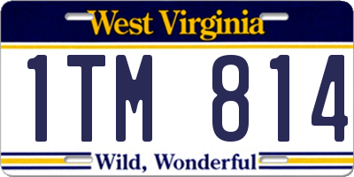 WV license plate 1TM814