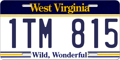 WV license plate 1TM815