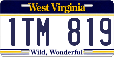 WV license plate 1TM819