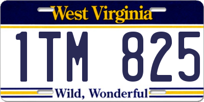 WV license plate 1TM825