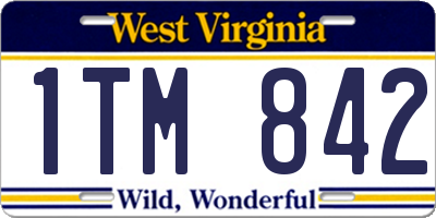 WV license plate 1TM842
