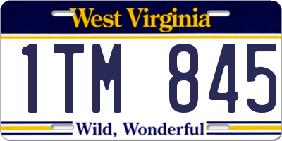 WV license plate 1TM845