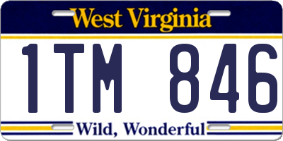 WV license plate 1TM846