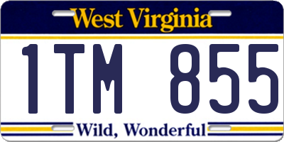 WV license plate 1TM855