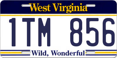 WV license plate 1TM856