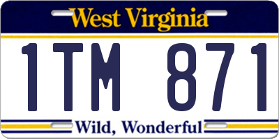 WV license plate 1TM871