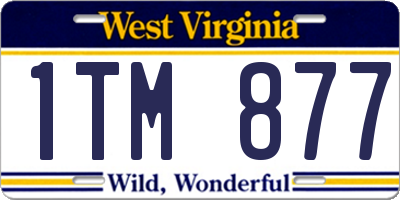 WV license plate 1TM877