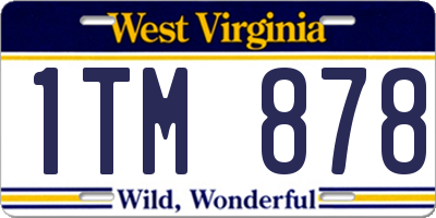 WV license plate 1TM878