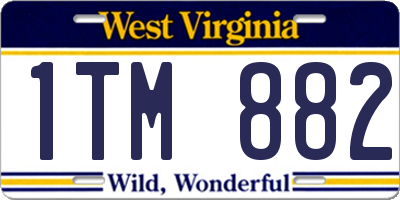 WV license plate 1TM882