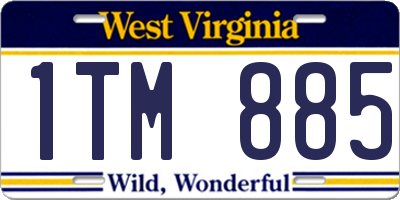 WV license plate 1TM885