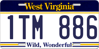 WV license plate 1TM886