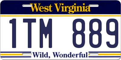 WV license plate 1TM889