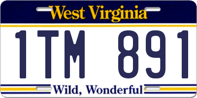 WV license plate 1TM891