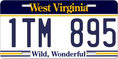 WV license plate 1TM895