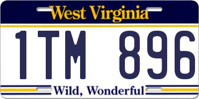 WV license plate 1TM896