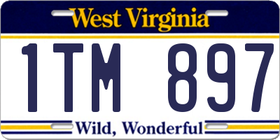 WV license plate 1TM897