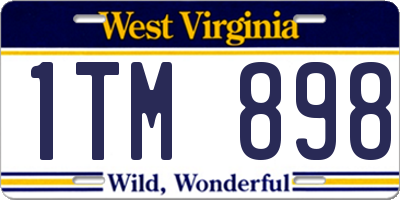 WV license plate 1TM898