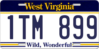 WV license plate 1TM899