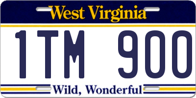 WV license plate 1TM900