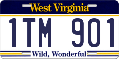 WV license plate 1TM901