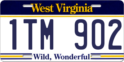 WV license plate 1TM902