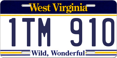 WV license plate 1TM910