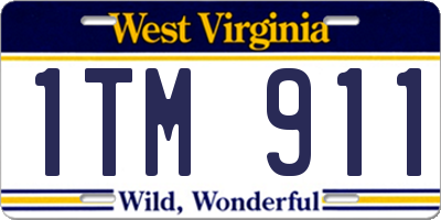 WV license plate 1TM911