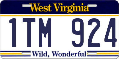 WV license plate 1TM924