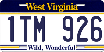 WV license plate 1TM926