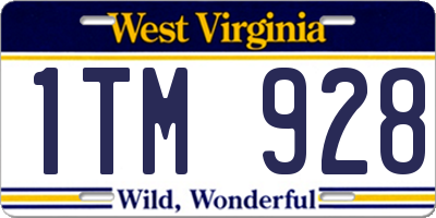 WV license plate 1TM928