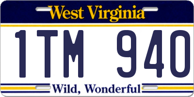 WV license plate 1TM940