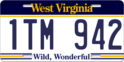 WV license plate 1TM942