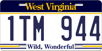 WV license plate 1TM944