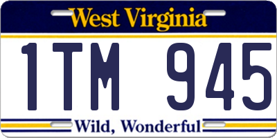 WV license plate 1TM945