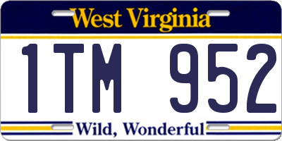WV license plate 1TM952