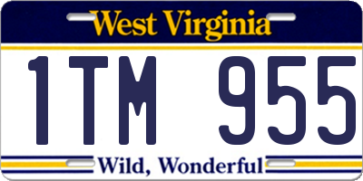 WV license plate 1TM955