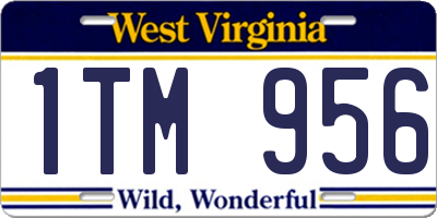 WV license plate 1TM956