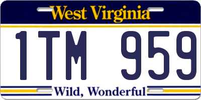 WV license plate 1TM959