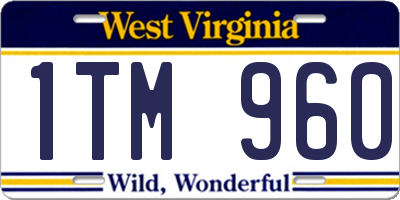 WV license plate 1TM960