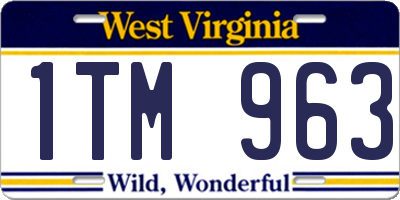 WV license plate 1TM963