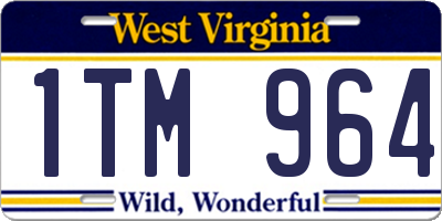 WV license plate 1TM964