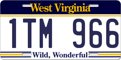 WV license plate 1TM966