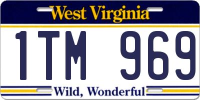 WV license plate 1TM969