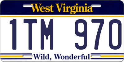 WV license plate 1TM970