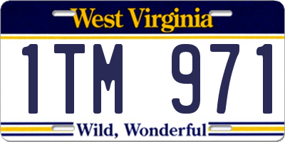 WV license plate 1TM971