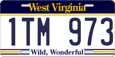 WV license plate 1TM973
